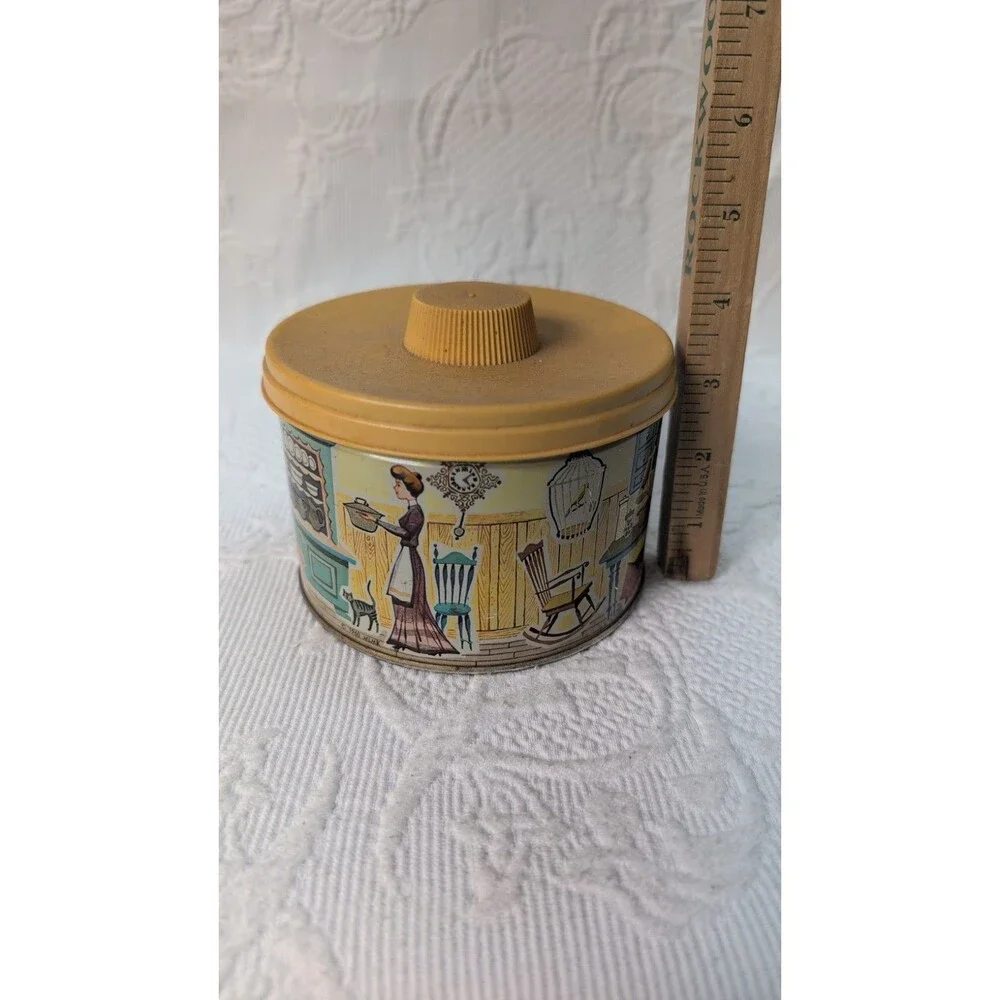 Vintage Mrs. Leland's Old Fashioned Candies 1962 Tin Canister Country Store